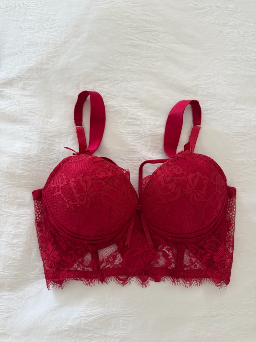Honey Birdette Scarlet Lace Longline Push-Up Bra